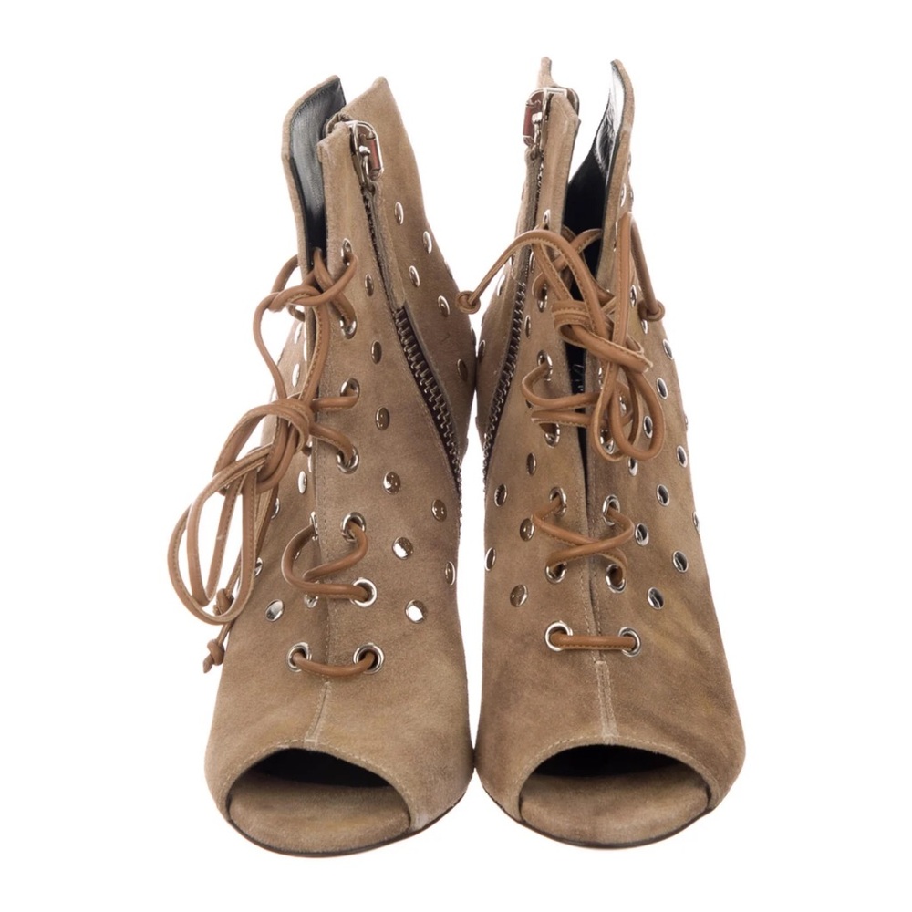 Giuseppe Zanotti Size 36 Stylish Tan Peep-Toe Ankle Boots